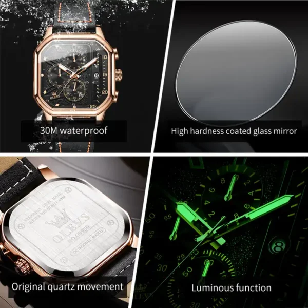 OLEVS 9950 New Fashion Quartz Watch for Men Chronograph - Image 3