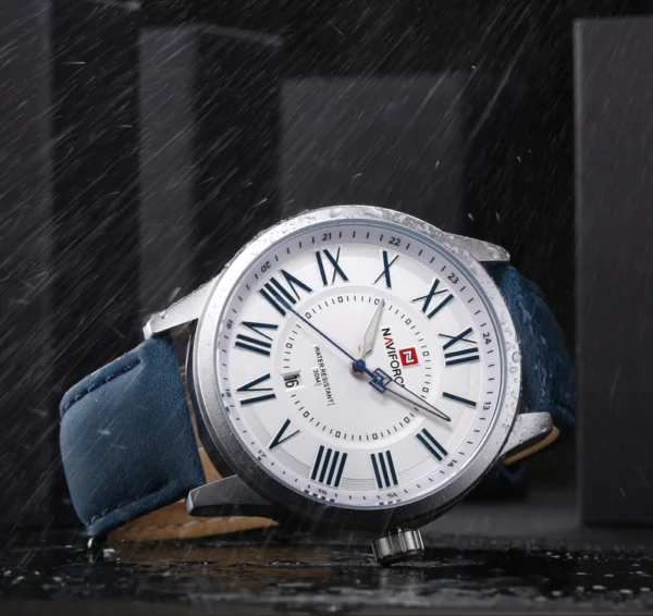 Naviforce 9126 Leather Men's Casual Business Watch - Image 5