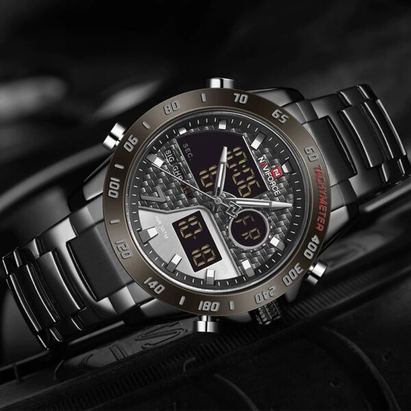 Naviforce NF9171 Men’s Dual Movement Stainless Steel Watch - Image 2