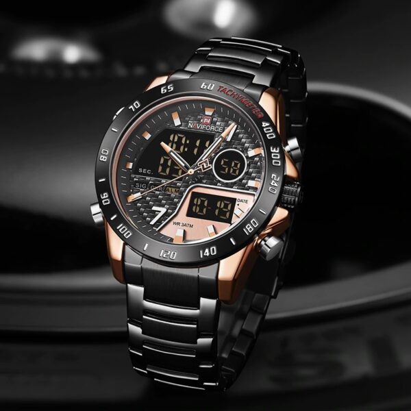 Naviforce NF9171 Men’s Dual Movement Stainless Steel Watch - Image 2
