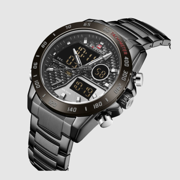 Naviforce NF9171 Men’s Dual Movement Stainless Steel Watch - Image 4