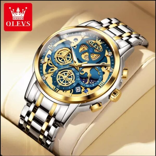 OLEVS 9947 Stainless Steel Chronograph Watch for Men - Image 2
