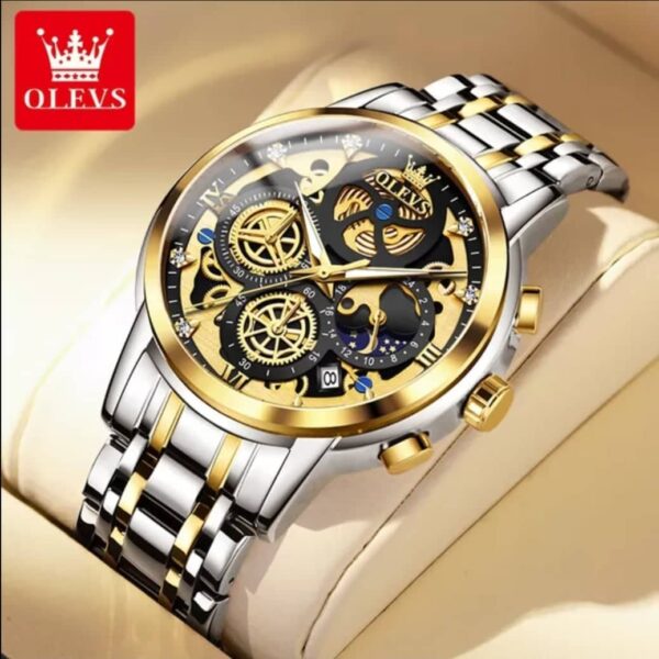 OLEVS 9947 Stainless Steel Chronograph Watch for Men - Image 2