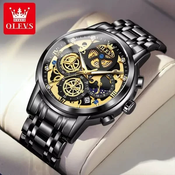 OLEVS 9947 Stainless Steel Chronograph Watch for Men - Image 2
