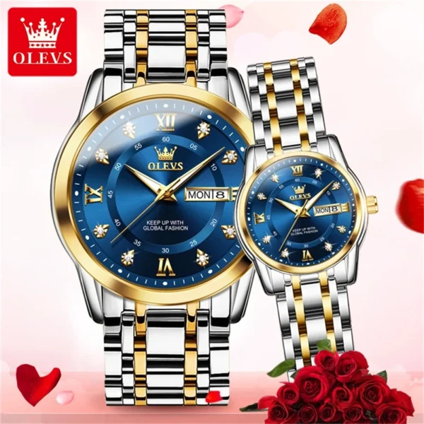 OLEVS 5513 Couple New Model Premium Quartz Watch - Image 2