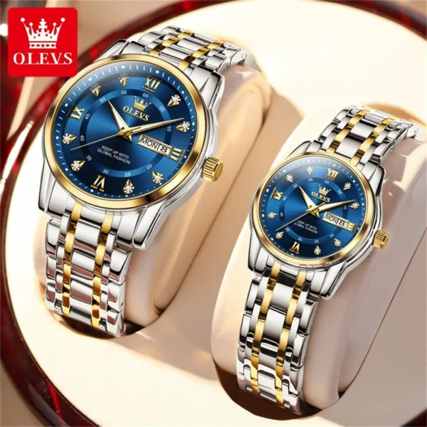 OLEVS 5513 Couple New Model Premium Quartz Watch - Image 3