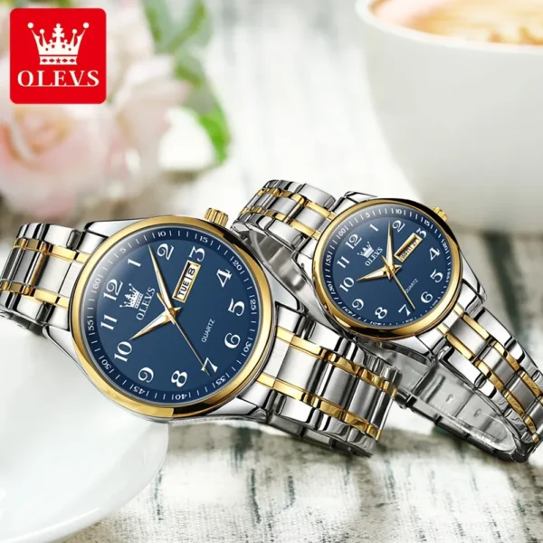 OLEVS 5567 Couple Watch Men and Women Quartz Watches - Image 2