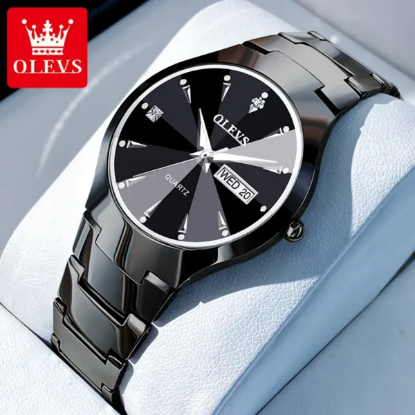 OLEVS 8697 Couple Watch Quartz Waterproof Luminous Wristwatch - Image 5