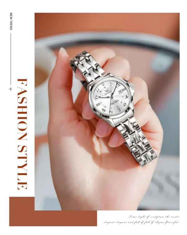 OLEVS 2910 Stainles Steel Quartz Watch for Women - Image 2