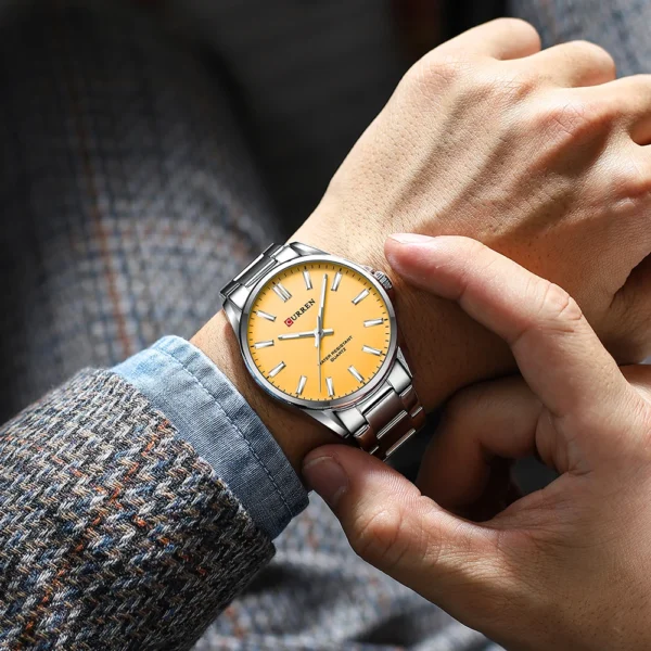 CURREN 9090 Couple Quartz Watches For  Men Women Stainless Steel - Image 5