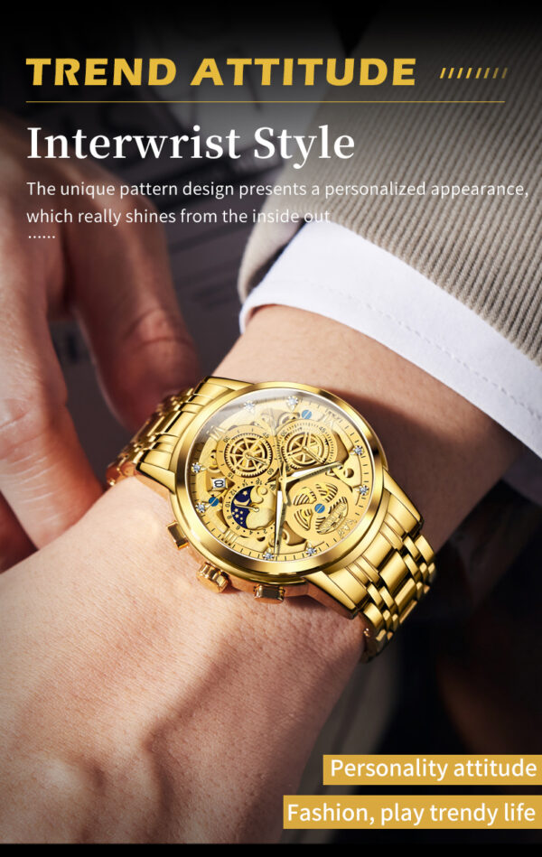 OLEVS 9947 Stainless Steel Chronograph Watch for Men - Image 4