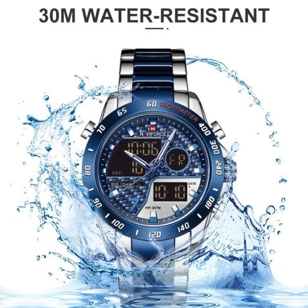 Naviforce NF9171 Men’s Dual Movement Stainless Steel Watch - Image 6