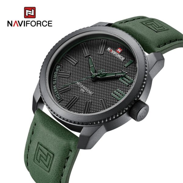 Naviforce 9202 Leather Men's Casual Business Watch - Image 2