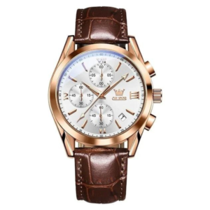 OLEVS 2872 Leather strap Chronograph Quartz Watch for Men