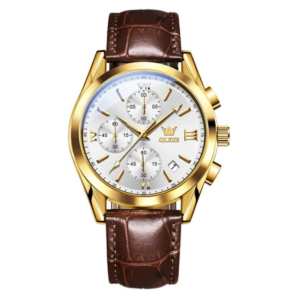 OLEVS 2872 Leather strap Chronograph Quartz Watch for Men