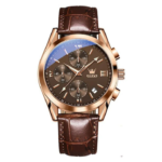 OLEVS 2872 Leather strap Chronograph Quartz Watch for Men