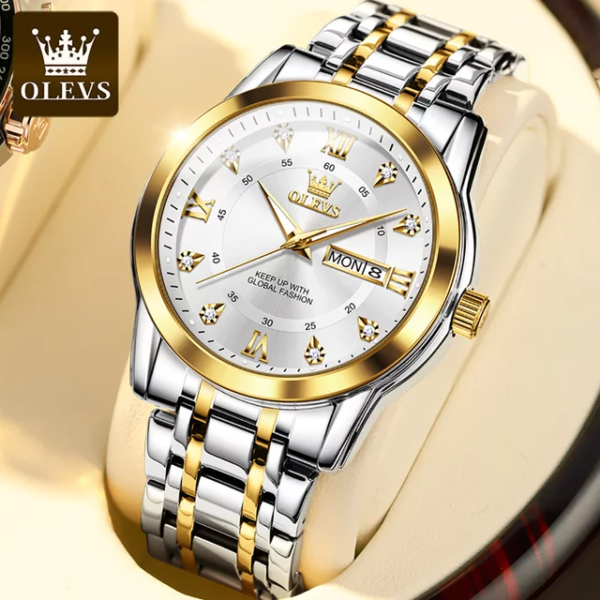 OLEVS 5513 Stainless steel  Luxury Quartz Original Brand Watch for Men - Image 4