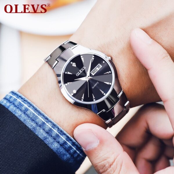 OLEVS 8697 Tungsten Steel Quartz Watch for Men - Image 3