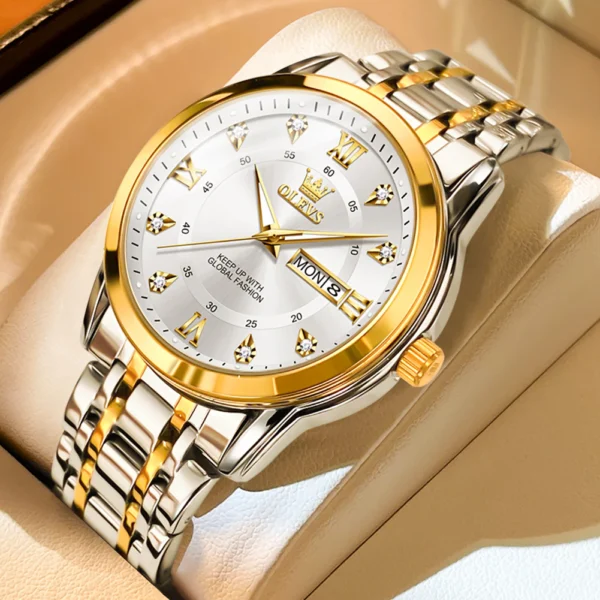OLEVS 5513 Stainless steel  Luxury Quartz Original Brand Watch for Men - Image 2