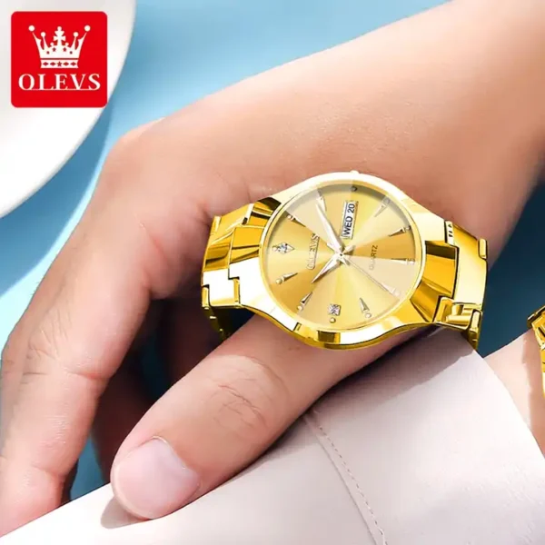 OLEVS 8697 Tungsten Steel Quartz Watch for Men - Image 4