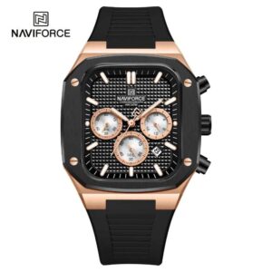 NAVIFORCE 8037 Luxury Quartz Wrist Watch Chronograph Sport Silicone Watch For Male