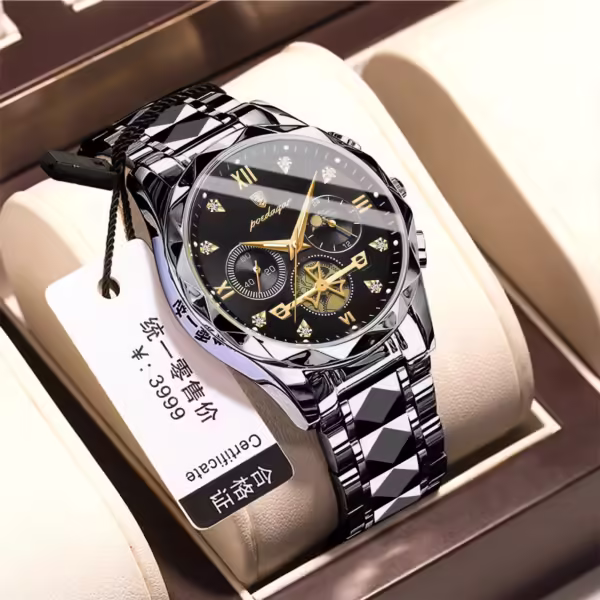 Poedagar 996 Multifunctional Chronograph Quartz Watch For Men - Image 2