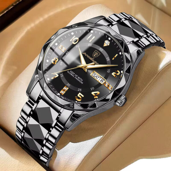POEDAGAR 858 Luxury Man Wristwatch Waterproof Luminous Date Week Men Watch Sport Stainless Steel - Image 2