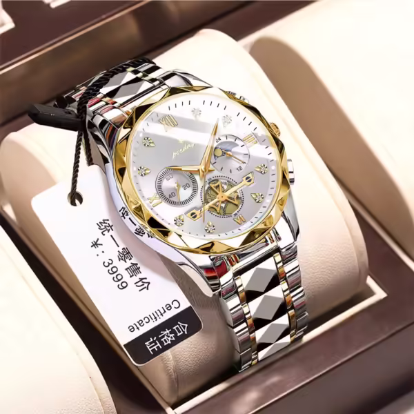 Poedagar 996 Multifunctional Chronograph Quartz Watch For Men - Image 2