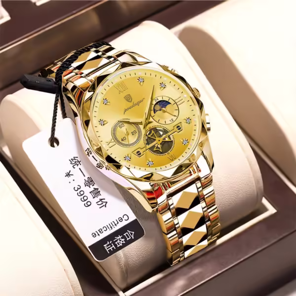 Poedagar 996 Multifunctional Chronograph Quartz Watch For Men - Image 2