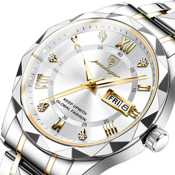 POEDAGAR 615 Quartz Stainless Steel Watch For Men - Image 3