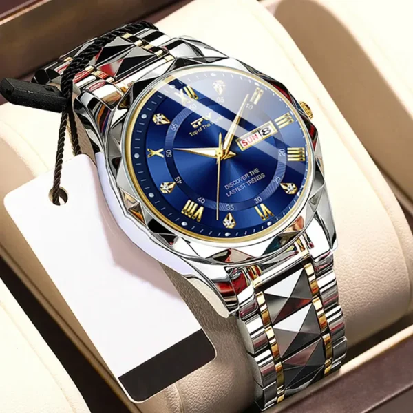 POEDAGAR 615 Quartz Stainless Steel Watch For Men - Image 4