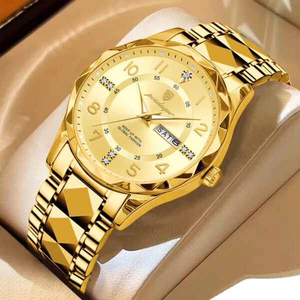 POEDAGAR 858 Luxury Man Wristwatch Waterproof Luminous Date Week Men Watch Sport Stainless Steel - Image 2