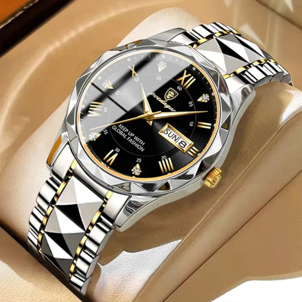 POEDAGAR 615 Quartz Stainless Steel Watch For Men - Image 2