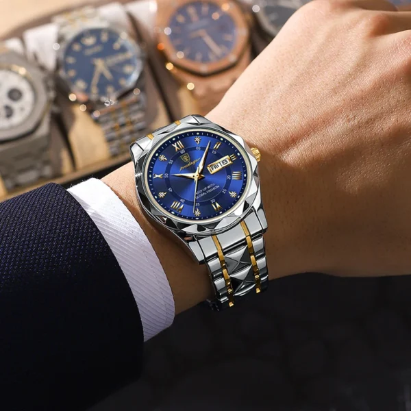 POEDAGAR 615 Quartz Stainless Steel Watch For Men - Image 5