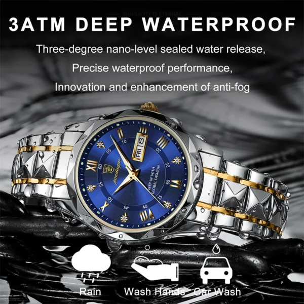 POEDAGAR 615 Quartz Stainless Steel Watch For Men - Image 6