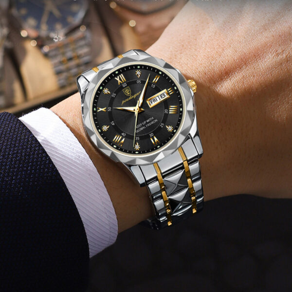 POEDAGAR 615 Quartz Stainless Steel Watch For Men - Image 3