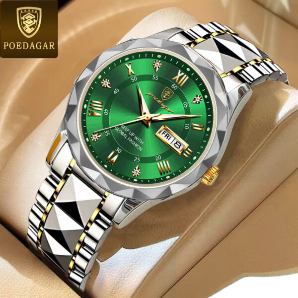 POEDAGAR 615 Quartz Stainless Steel Watch For Men - Image 2