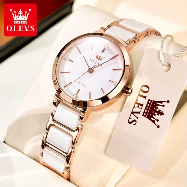 OLEVS 5877 Quartz Stainless Steel Watch For Women