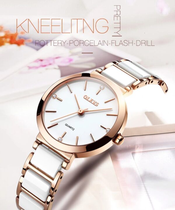 OLEVS 5877 Quartz Stainless Steel Watch For Women - Image 2