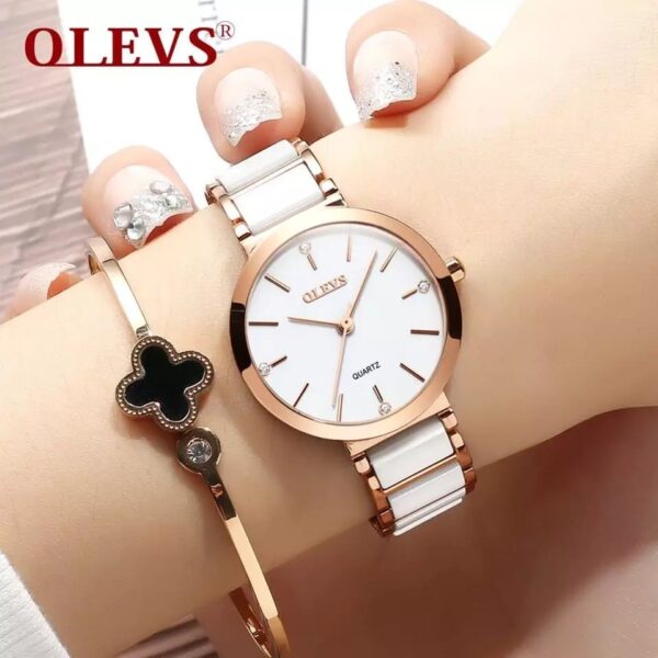 OLEVS 5877 Quartz Stainless Steel Watch For Women - Image 4