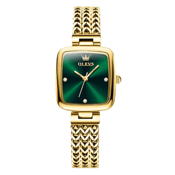 OLEVS 9948 Square Quartz Stainless Steel Watch for Women
