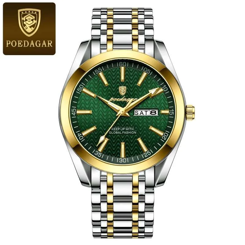 POEDAGAR 962 Chronograph Quartz Luminous Calendar Men's Watch