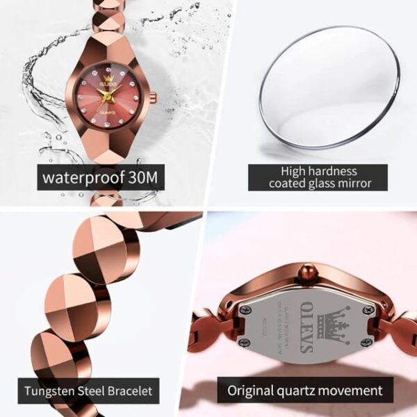 OLEVS 7007 Tungsten Steel Quartz Watch for Women Luxury Fashion - Image 6
