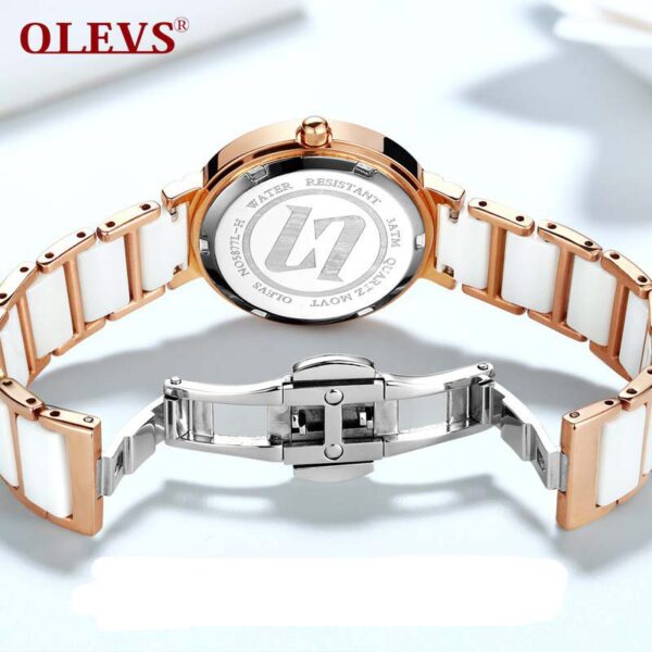 OLEVS 5877 Quartz Stainless Steel Watch For Women - Image 3