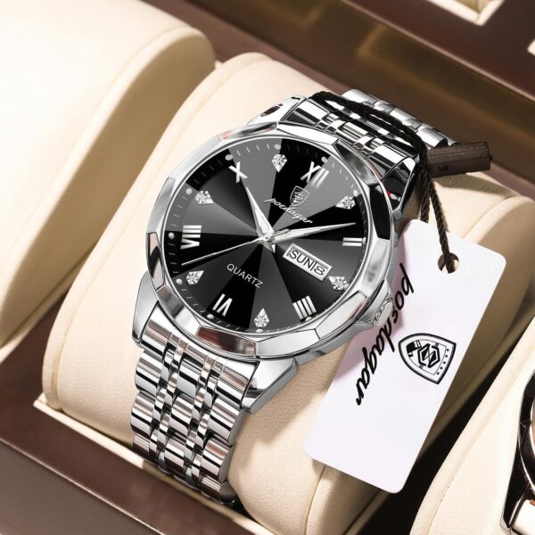 POEDAGAR 810 Daimond cut Quartz Luminous Calendar Men's Watch - Image 2