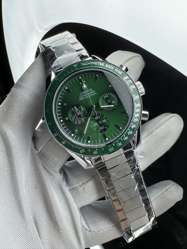 Omega Green Dial Stainless Steel Watch for Men