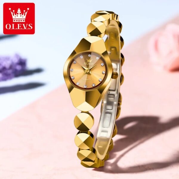 OLEVS 7007 Tungsten Steel Quartz Watch for Women Luxury Fashion - Image 4