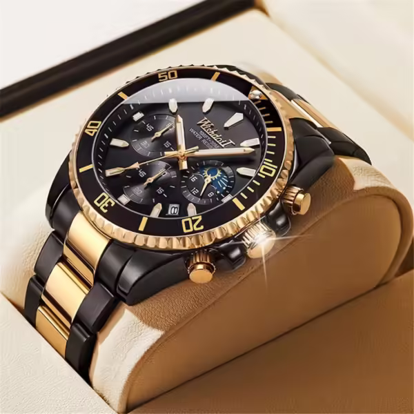 WISHDOIT Stainless Steel Chronograph Watch for Men - Image 2