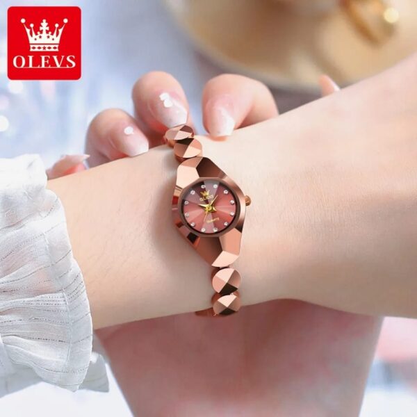 OLEVS 7007 Tungsten Steel Quartz Watch for Women Luxury Fashion - Image 5