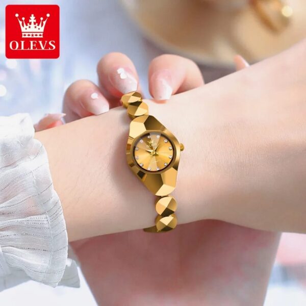 OLEVS 7007 Tungsten Steel Quartz Watch for Women Luxury Fashion - Image 3